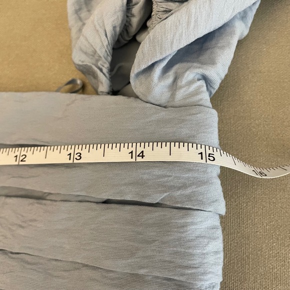 Abercrombie & Fitch Blue Puff Sleeve Smocked Maxi Dress size Small - Picture 9 of 10